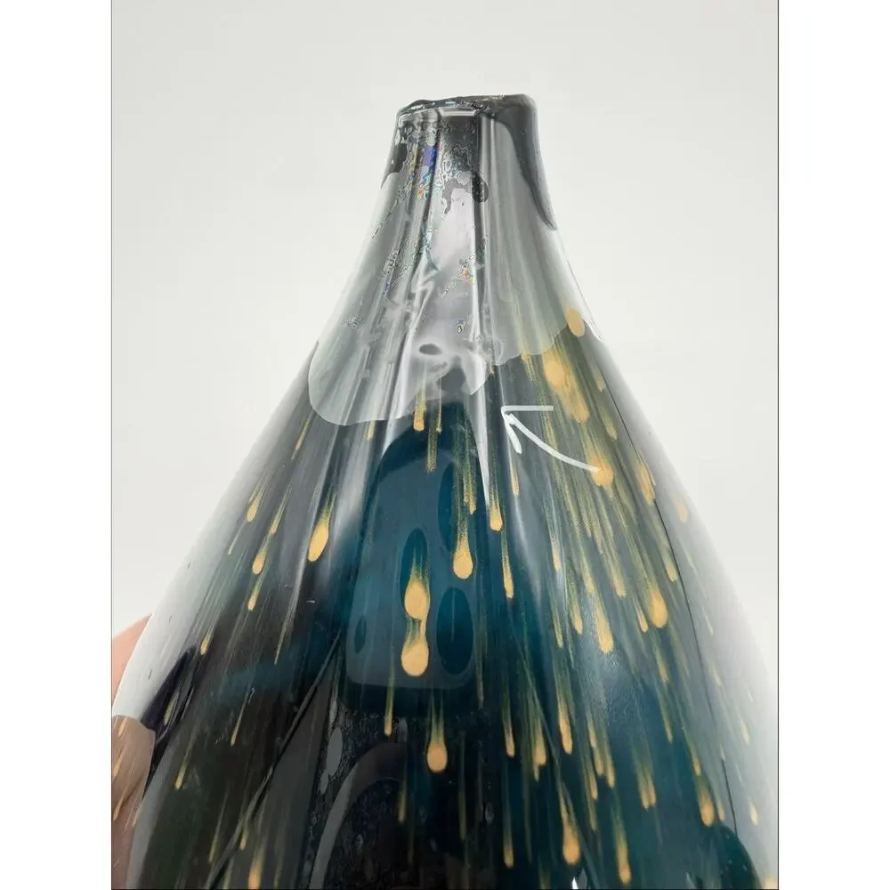 Lefton Blown Glass Oil Diffuser Purple & Green Balls 3” Teal Teardrop 5.5” Gold